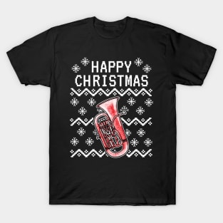 Euphonium Ugly Christmas Euphoniumist Brass Musician T-Shirt